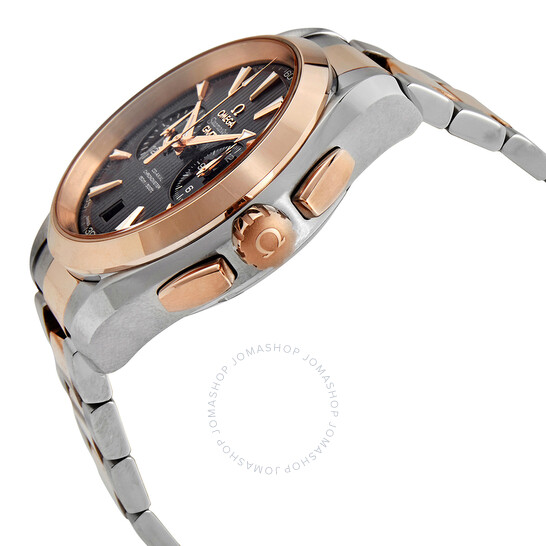 Omega Seamaster Aqua Terra Teak Grey Dial Chronograph Steel and 18K Rose Gold Automatic Men’s Watch 23120435206001