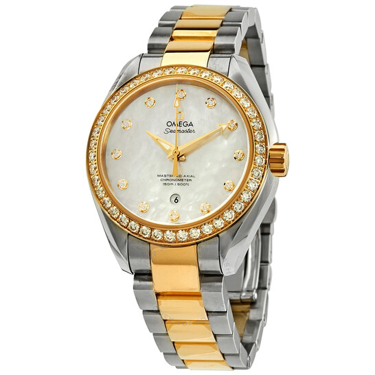 Omega Seamaster Aqua Terra White Mother of Pearl Diamond Dial Ladies Watch 231.25.34.20.55.006