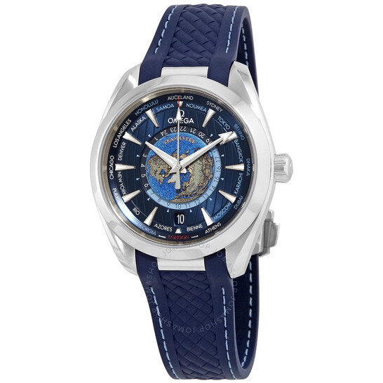 Omega Seamaster Aqua Terra World Time Automatic Chronometer Blue Dial Men’s Watch 220.12.43.22.03.001