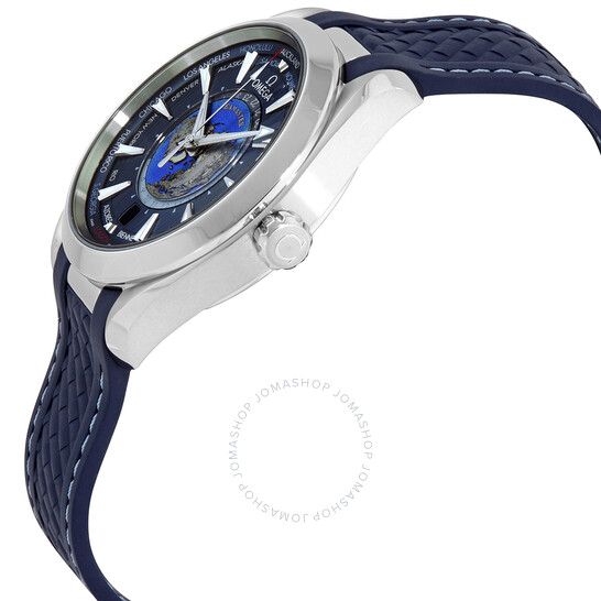 Omega Seamaster Aqua Terra World Time Automatic Chronometer Blue Dial Men’s Watch 220.12.43.22.03.001