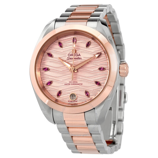 Omega Seamaster Automatic Chronometer Diamond Pink Dial Ladies Watch 220.20.34.20.60.001