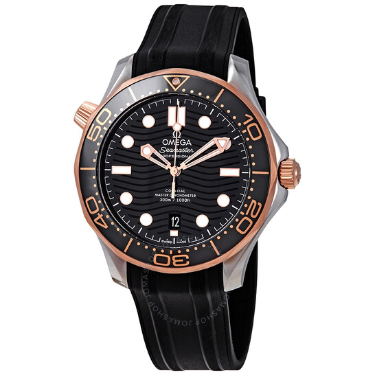 Omega Seamaster Automatic Steel & 18kt Sedna Gold Black Dial Men’s Watch 210.22.42.20.01.002