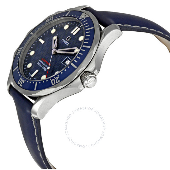 Omega Seamaster Blue Dial Blue Leather Strap Men’s Watch 2923.80.91