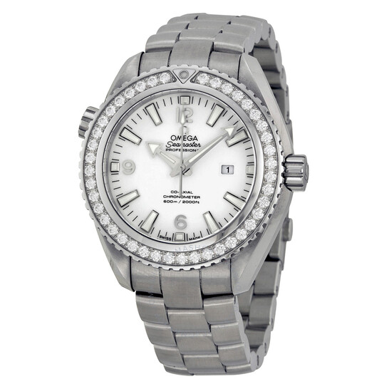 Omega Seamaster Planet Ocean Automatic Diamond White Dial Stainless Steel Ladies 37.5mm Watch 23215382004001