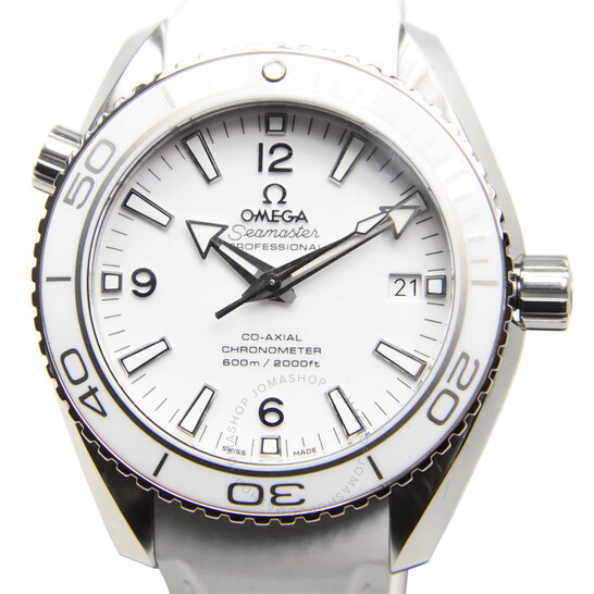 Omega Seamaster Planet Ocean White Dial White Rubber Ladies Watch 232.32.42.21.04.001