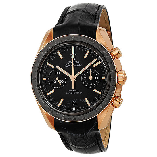 Omega Speedmaster Moonwatch Black Dial Chronograph 18kt Rose Gold Black Alligator Leather Men’s Watch 311.63.44.51.01.001