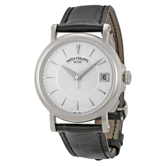 Patek Philippe Calatrava Automatic White Dial Black Leather Men’s Watch 5153G-010