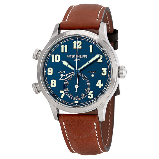 Patek Philippe Calatrava Pilot Travel Time Automatic “Singapore” Blue Dial Watch 7234A-001