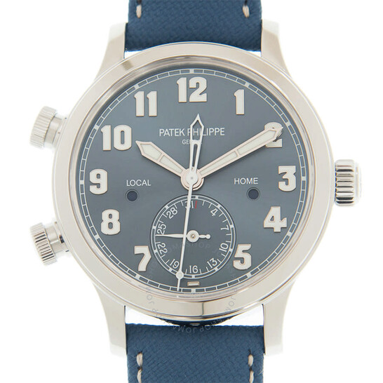 Patek Philippe Calatrava Pilot Travel Time Automatic “Singapore” Blue Dial Watch 7234A-001