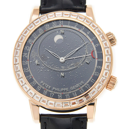 Patek Philippe Grand Complications Diamond Black Dial Men’s Watch 6104R-001