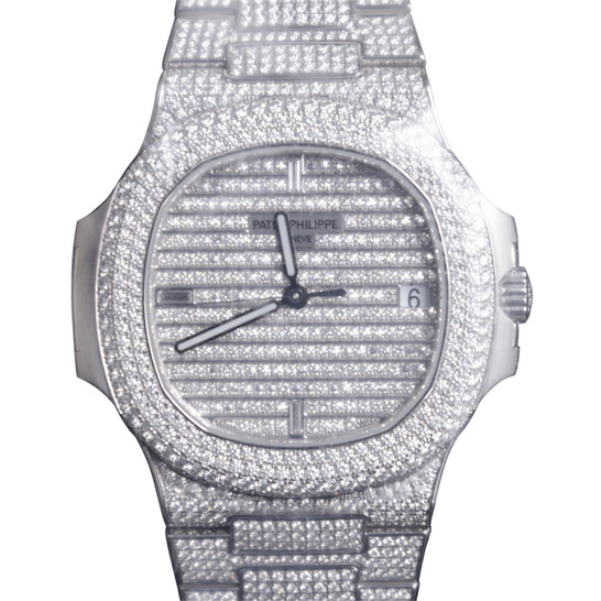 Patek Philippe Nautilus Automatic Diamond Silver Dial Unisex Watch 5719-1G-001