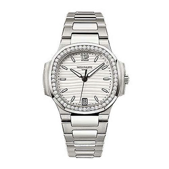 Patek Philippe Nautilus Grey Dial 18kt White Gold Ladies Watch 7010/1G-010