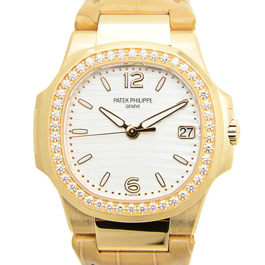 Patek Philippe Nautilus Quartz Diamond White Dial Ladies Watch 7010R-011