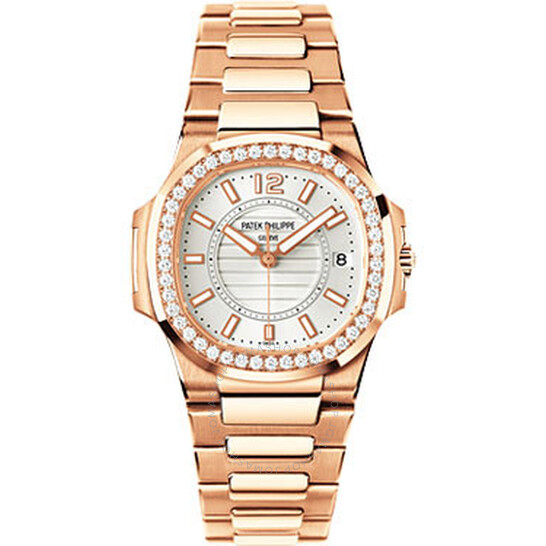 Patek Philippe Nautilus Silver Dial 18kt Rose Gold Ladies Watch 7010-1R