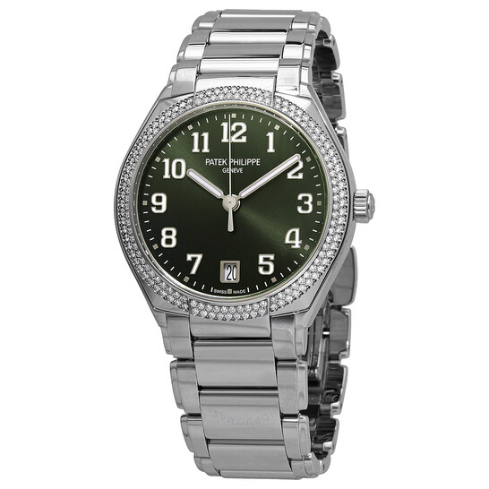 Patek Philippe Olive Green Twenty 4 Automatic Diamond Ladies Watch 7300/1200A-011