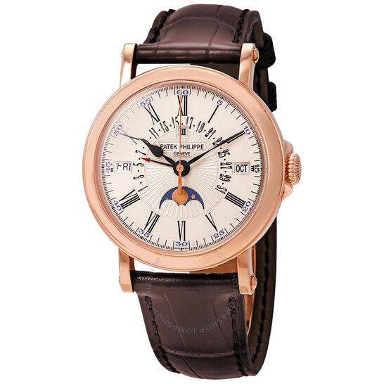 Patek Philippe Perpetual Calendar 18kt Rose Gold Brown Leather Men’s Watch 5159R-001