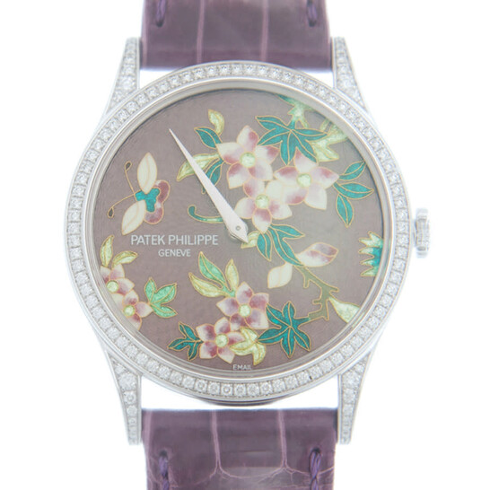 Patek Philippe Rare Handcrafts Diamond Purple Dial Unisex Watch 5077-100G-025