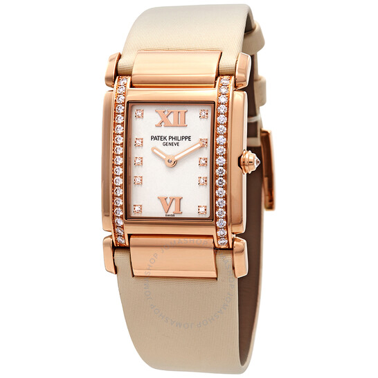 Patek Philippe Twenty 4 18kt Rose Gold Vanilla Strap Diamond Ladies Watch 4920R