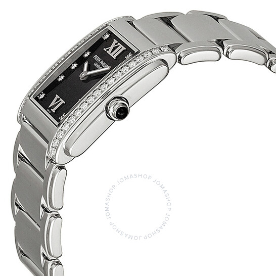 Patek Philippe Twenty-4 Black Dial Steel Diamond Ladies Watch 4910-10A-001