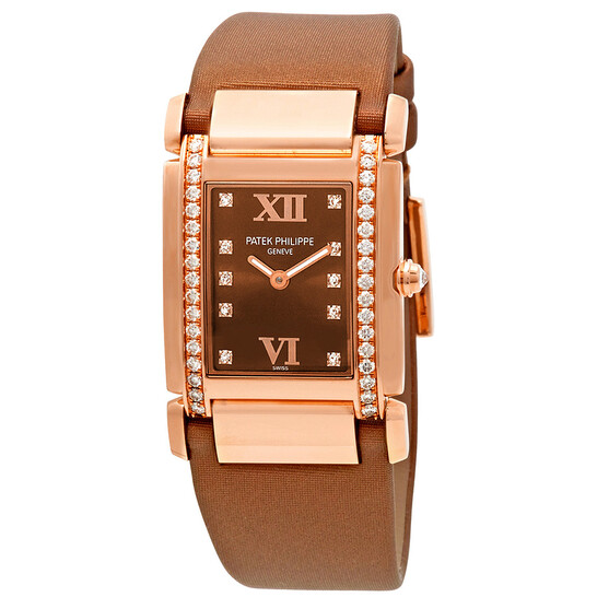 Patek Philippe Twenty 4 Diamond Brown Dial Rose Gold Ladies Watch 4920R/001