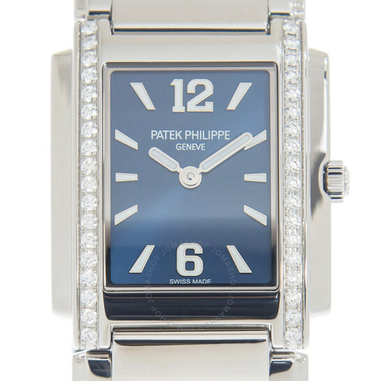 Patek Philippe Twenty-4 Quartz Diamond Blue Dial Ladies Watch 4910-1200A-001