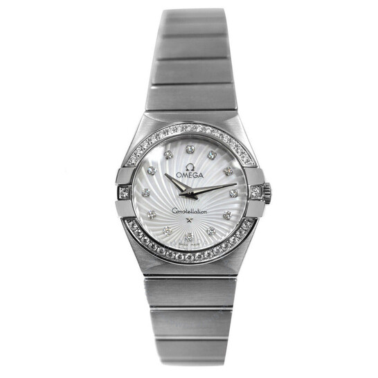 Pre-owned Omega Constellation Diamond Mother of Pearl Dial Ladies Watch 123.15.24.60.55.003