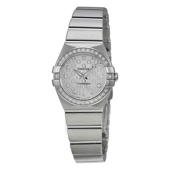 Pre-owned Omega Constellation Diamond Silver Dial Ladies Watch 123.15.24.60.52.001