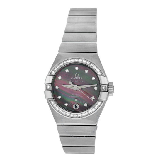 Pre-owned Omega Constellation Diamond Tahiti Mother of Pearl Dial Ladies Watch 123.15.27.20.57.003