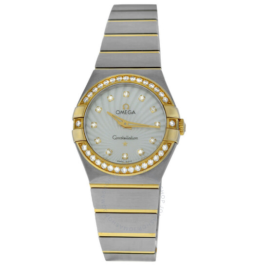 Pre-owned Omega Constellation Diamond White Dial Ladies Watch 123.25.27.60.55.004