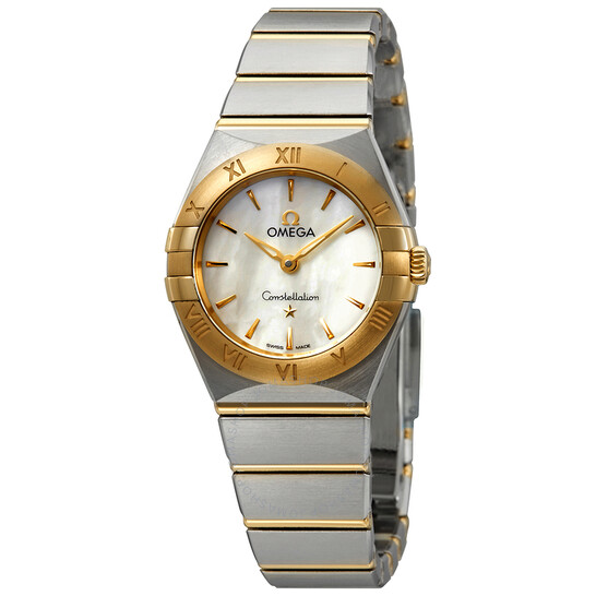 Pre-owned Omega Constellation Manhattan Quartz White Mother of Pearl Dial Ladies Watch 131.20.25.60.05.002