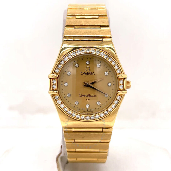 Pre-owned Omega Constellation Quartz Diamond Champagne Dial Ladies Watch 8951201