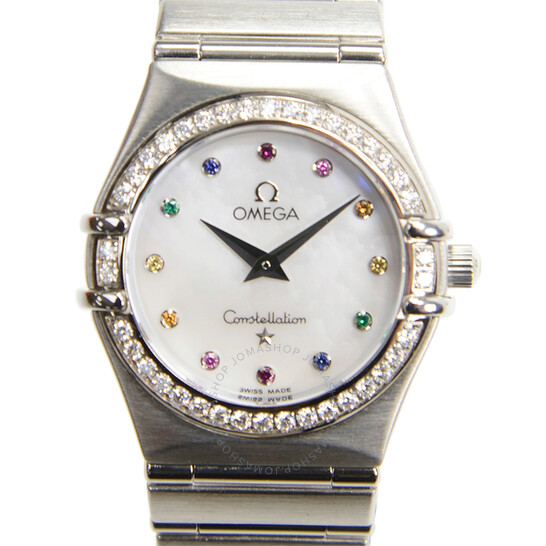 Pre-owned Omega Constellation Quartz Diamond White Dial Ladies Watch 1476.79.00