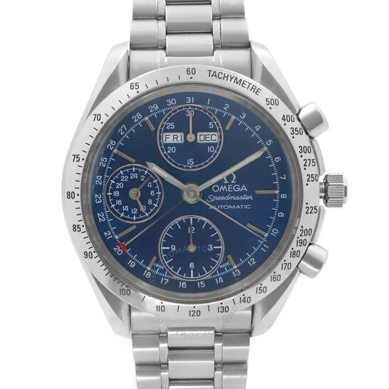 Pre-owned Omega Omega Speedmaster Chronograph GMT Automatic Blue Dial Men’s Watch 3521.80.