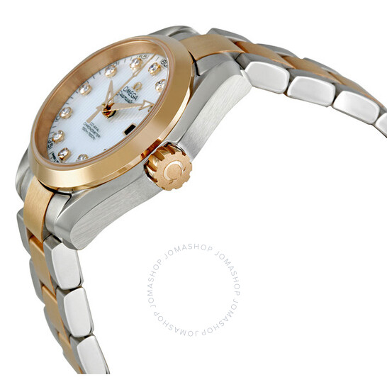 Pre-owned Omega Seamaster Aqua Terra Automatic Chronometer Diamond Ladies Watch 231.20.30.20.55.001