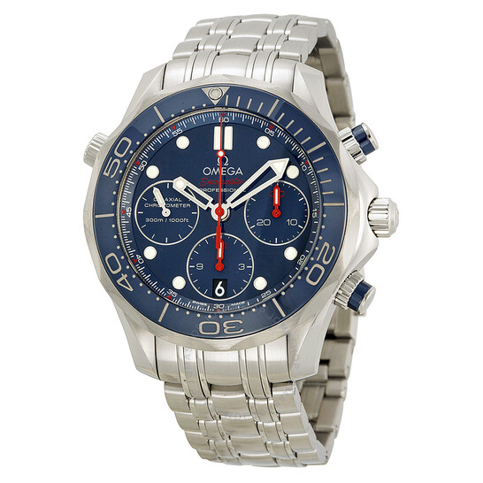 Pre-owned Omega Seamaster Diver 300 Co-Axial Chronograph Chronograph Blue Dial Men’s Watch 212.30.42.50.03.001