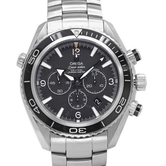 Pre-owned Omega Seamaster Planet Ocean Chronograph Automatic Chronometer Black Dial Men’s Watch 2210.50.00