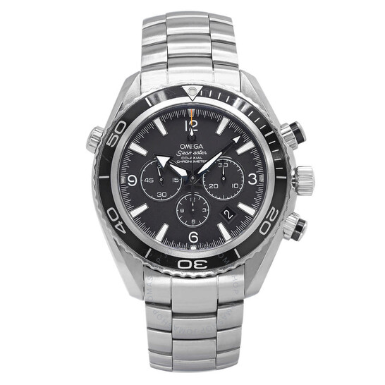 Pre-owned Omega Seamaster Planet Ocean Chronograph Automatic Chronometer Black Dial Men’s Watch 2210.50.00