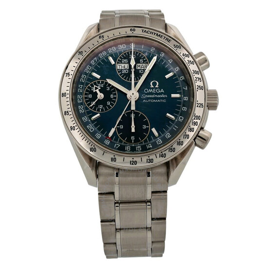 Pre-owned Omega Speedmaster Chronograph GMT Automatic Blue Dial Men’s Watch 3523.8