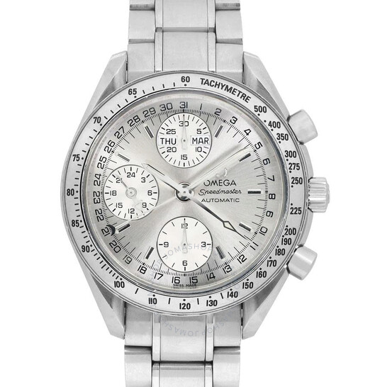 Pre-owned Omega Speedmaster Chronograph GMT Automatic Silver Dial Men’s Watch 3523.30.00