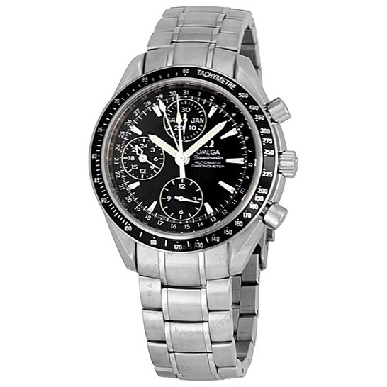 Pre-owned Omega Speedmaster Day Date Month Chronograph Automatic Black Dial Men’s Watch 3220.50