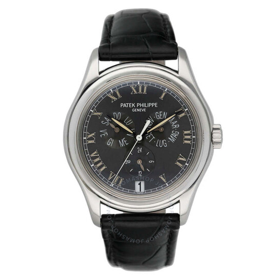 Pre-owned Patek Philippe Annual Calendar Automatic Grey Dial Men’s Watch 5035G-025