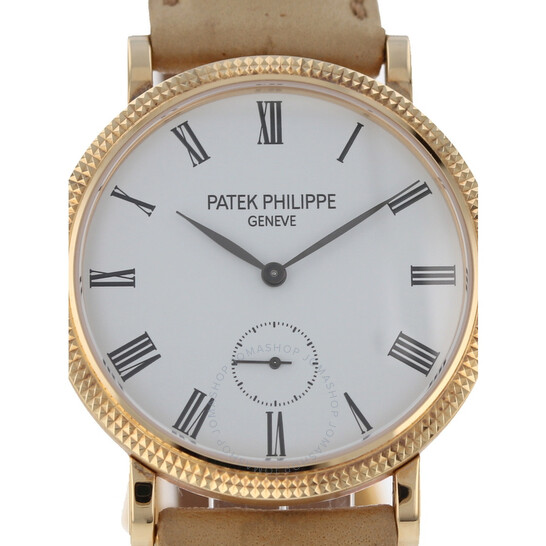 Pre-owned Patek Philippe Calatrava Hand Wind White Dial Ladies Watch 7119J-010