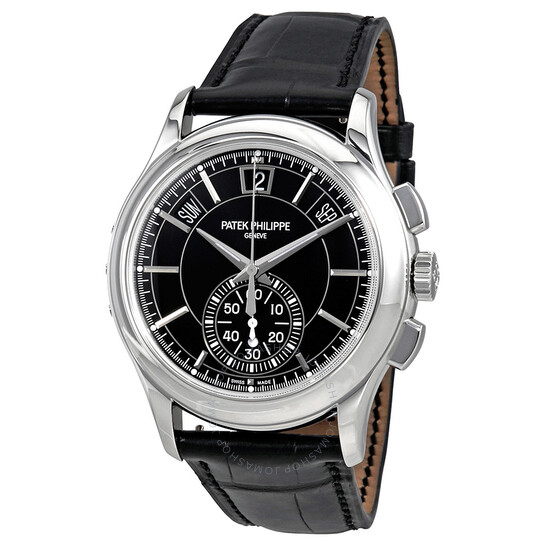 Pre-owned Patek Philippe Complications Chronograph Black Dial Men’s Watch 5905P-010