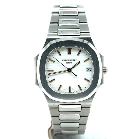 Pre-owned Patek Philippe Nautilus Quartz White Dial Ladies Watch 3900/1