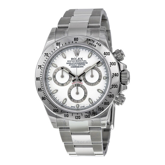 Pre-owned Rolex Cosmograph Daytona Chronograph White Dial Men’s Watch 116520-WSO