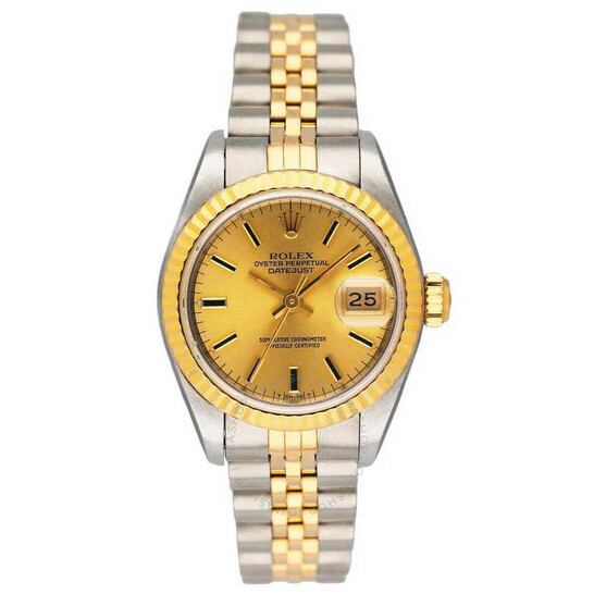 Pre-owned Rolex Datejust Automatic Champagne Dial Ladies Watch 79173 CSJ