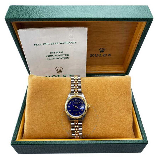 Pre-owned Rolex Datejust Automatic Chronometer Blue Dial Ladies Watch 69173 BLJAJ