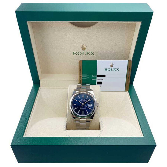 Pre-owned Rolex Datejust Automatic Chronometer Blue Dial Men’s Watch 126334 BLSO