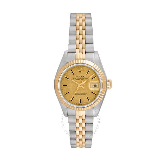 Pre-owned Rolex Datejust Automatic Chronometer Champagne Dial Ladies Watch 69173 CSJ