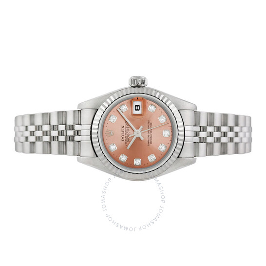 Pre-owned Rolex Datejust Automatic Chronometer Diamond Rose Gold Dial Ladies Watch 69174 PDJ